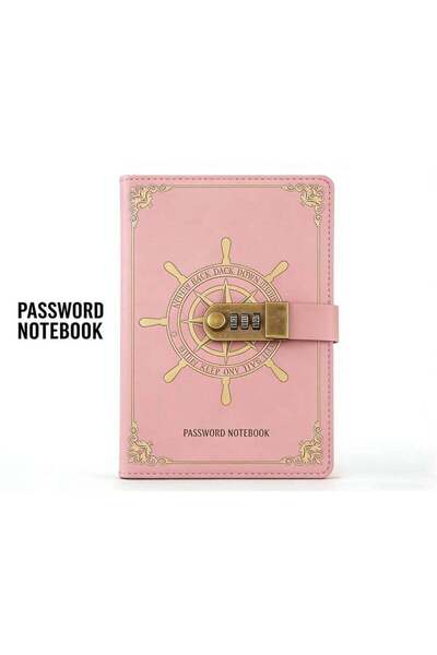 Arabest A5 vintage leather diary with a 3-digit combination lock, retro style...