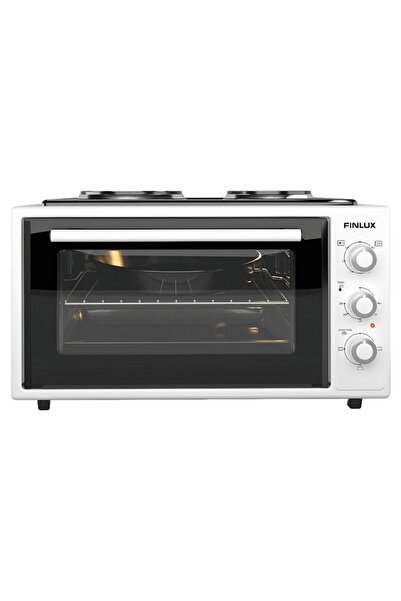 FİNLUX Ηλεκτρικός Φούρνος 45 λίτρα, με 2 εστίες, 1600W, Λευκός, FMC-4524WF