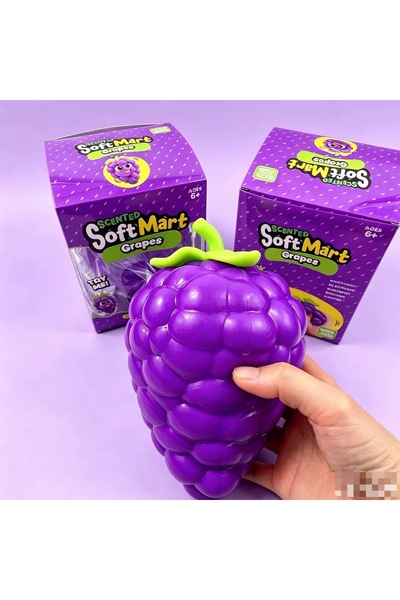 vattara Dev Büyük Mor Üzüm Squısh Squezee Dev Üzüm Sukuşi Stres Oyuncağı 1 Ad...