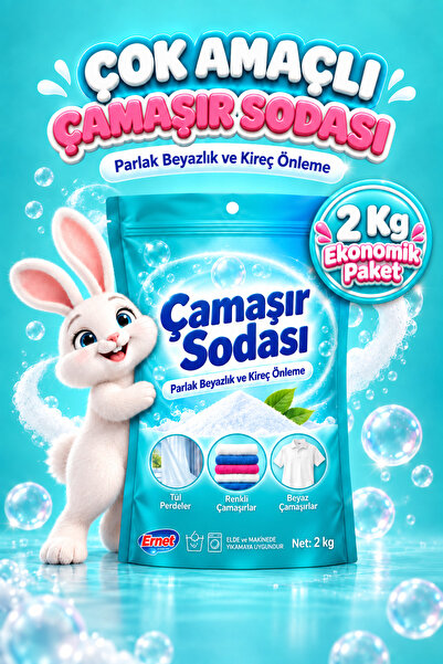 Delvos Temizlik İçin Çamaşır Sodası 2 Kg Çamaşır Ve Yüzey Için Çok Amaçlı Oks...
