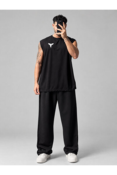Angel baskılı Oversize Kolsuz tshirt