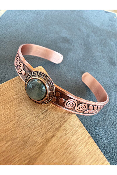 Rupen Kraft Pure copper bracelet natural stone handmade copper bracelet, khak...