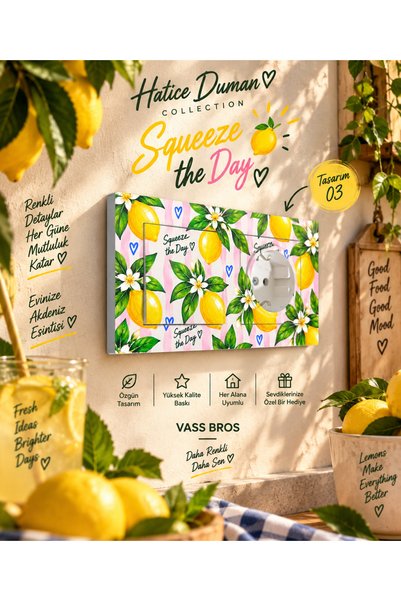 Vass Bros Dekoratif Elektrik Anahtarı ve Priz Seti Squeeze the Day – Hatice Duman Collection