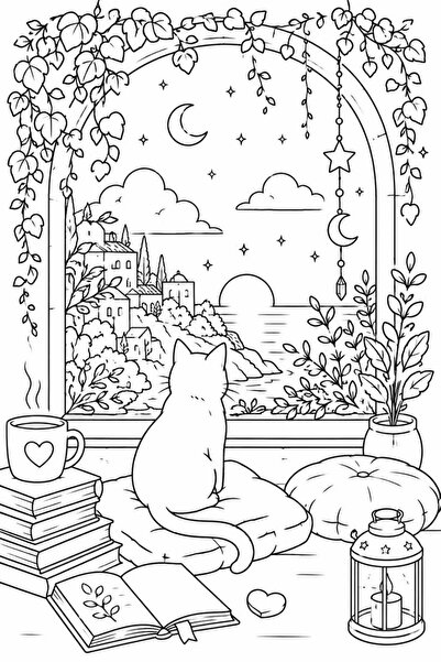 COZY RELAXATION Cozy Night. Descoperă noua carte de colorat pentru relaxare din colectia recent apărută pe piața din România!
