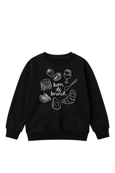 elibaby Oversize Front Printed Cotton Sweatshirt