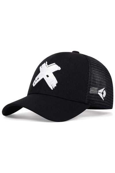 Choice black white Summer Men Mesh Baseball Cap Outdoor Sport X Letter Snapba...