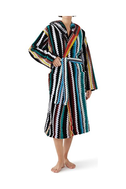 Missoni Home رداء حمام بغطاء للرأس من كيرت شيفرون بنمط متعرج مميز، نسيج تيري ...