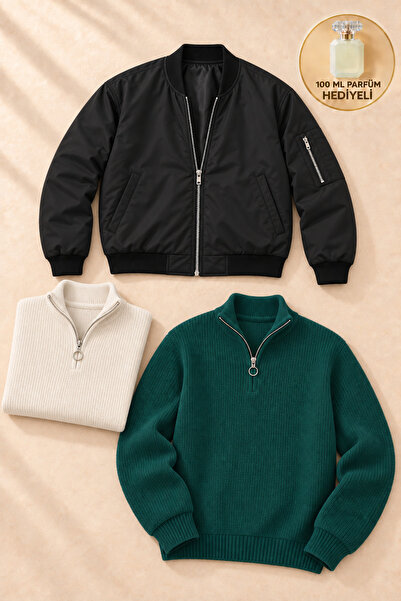 OTAKU 3-Piece Men's Combination Set – 2 Thessaloniki Sweaters + 1 Bomber Jack...