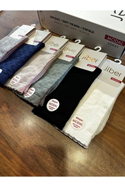 Jiber Women's Premium Modal Jacquard Comfortable Seamless Socks 6-Pack