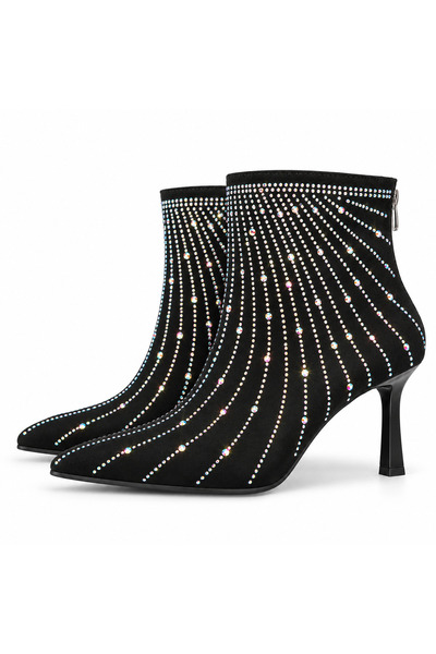 Luxe Heel Ayağınıza Değer Katan Adımlar Kadın Hakiki Süet Aurora Taşlı Sivri ...