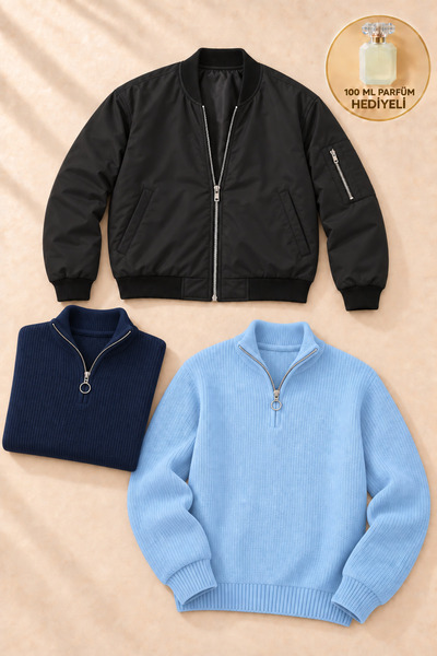 OTAKU 3-Piece Men's Combination Set – 2 Thessaloniki Sweaters + 1 Bomber Jack...