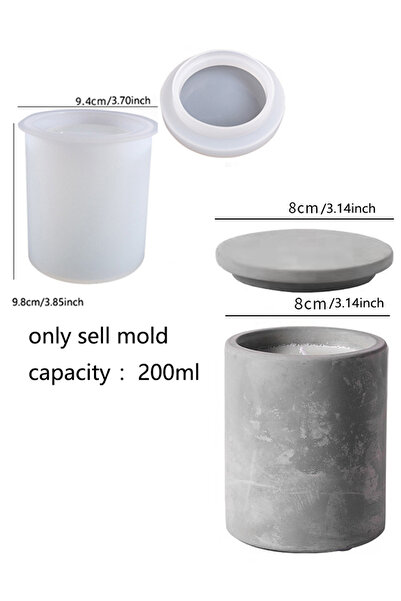 Choice قالب شمع من الإسمنت SH028-molds، سعة 250 مل، كوب شمع، قالب سيليكون خرس...
