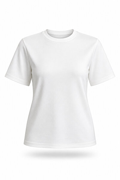 5in1Canpolat Ecru Bandana Detailed Crew Neck T-Shirt 050803