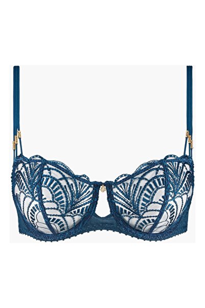 Aubade Vibes Half-Covered Bra with Triple Straps and Gold Detailing, Modern E...