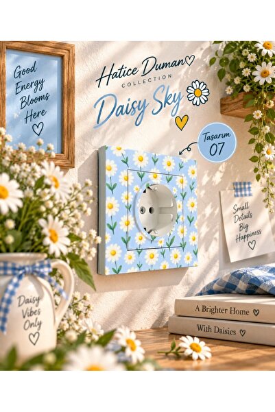 Vass Bros Dekoratif Tekli Priz Daisy Sky – Hatice Duman Collection