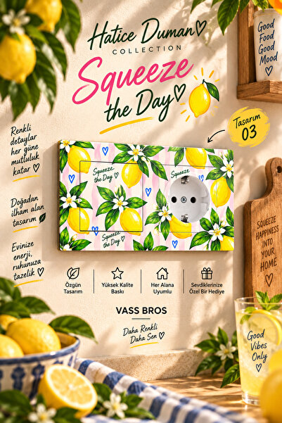 Vass Bros Dekoratif Elektrik Anahtarı ve Priz Seti Squeeze the Day – Hatice Duman Collection