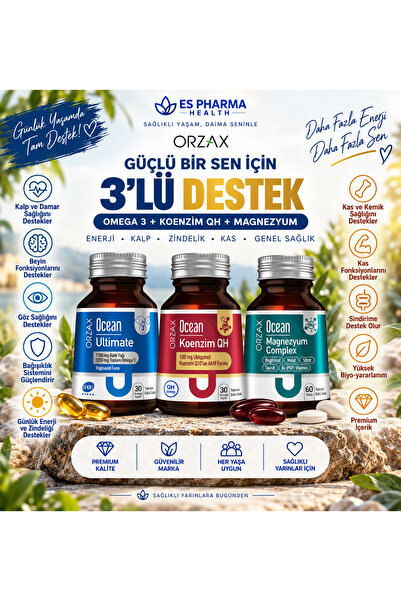 Ocean Ultimate + Koenzim QH + Magnezyum Complex 3’lü Premium Destek Paketi