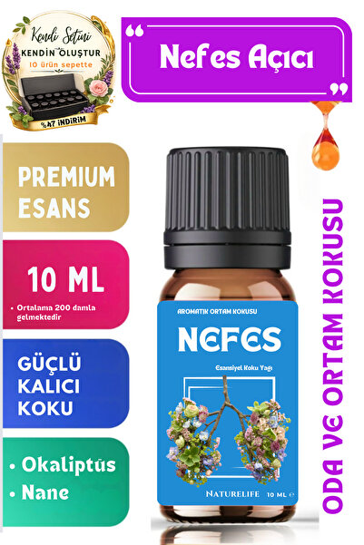 NaTrueLife Nefes - Esansiyel Koku Yağı - Aromatik Oda ve Ortam Kokusu 10 ML