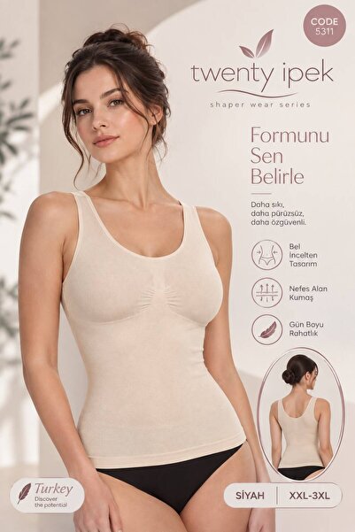 twenty ipek Women's Seamless Waist Shaping Corset Tank Top - Shaping and Firm...