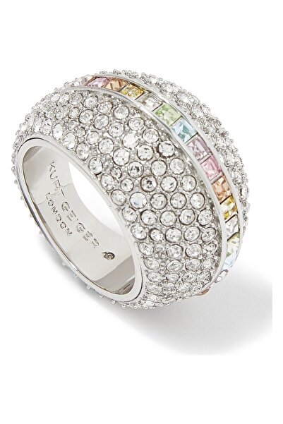 Kurt Geiger Pave Rainbow Ring, Stylish Design with Multicolored Crystals