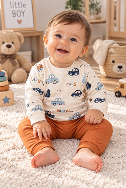 SERPİL Ss Gi̇yi̇m Baby Boy Sweatshirt and Trousers 2-Piece Set – Long Sleeve ...