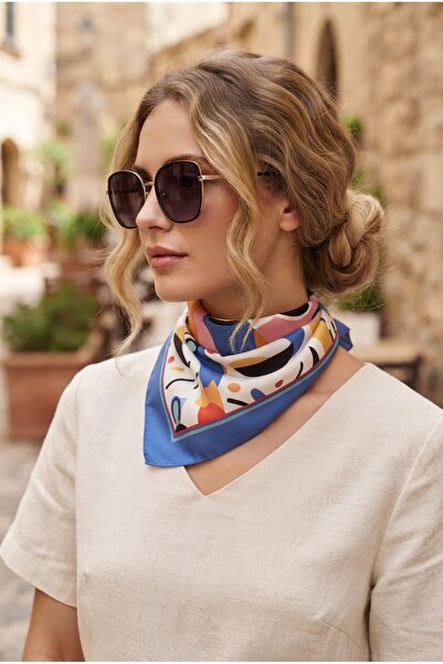 Mavi Masal Eșarfă cu model Picasso pentru femei, accesoriu bandană