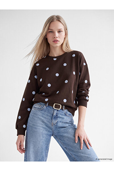 LC Waikiki I Polka Dot Loose Fit Women's Thick Sweatshirt from Freezen Store