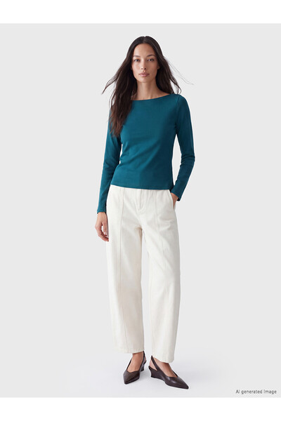 LC Waikiki Two Mt Shop Quality Petrol Combed Cotton Plain Narrow & Slim Long ...