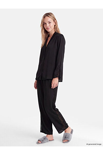 LC Waikiki I Shirt Roba Collar Lace Women's Pajama Set from Freezen Store