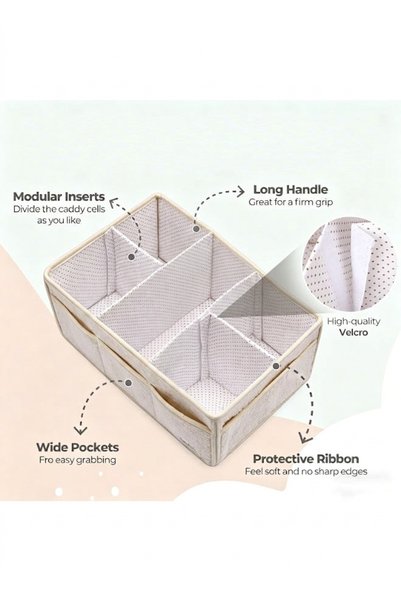LATAFAH Baby Diaper Bag. Wide Storage Basket and Organizer with Compartments and Easy-To-Grip Handles for Easy Transport, Unique Shape and Color