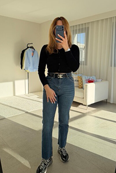 Ütülü Paça Premium Seri Koyu Mavi Jean