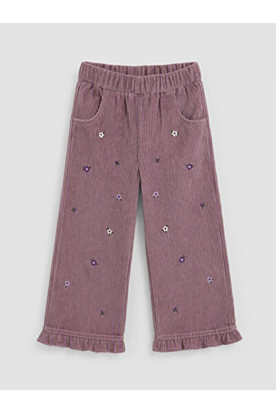 LC Waikiki Rmz Gi̇yi̇m Farkiyla Girls' Velvet Trousers with Waist Cord