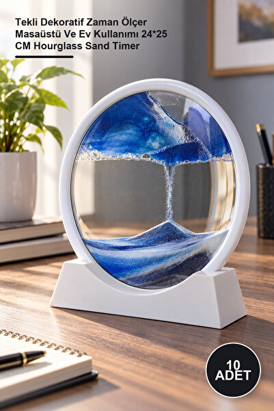 10 Adet Sulu Kumsaati – Tekli Dekoratif Zaman Ölçer Masaüstü Ve Ev Kullanımı 24*25 CM Hourglass Sand Timer
