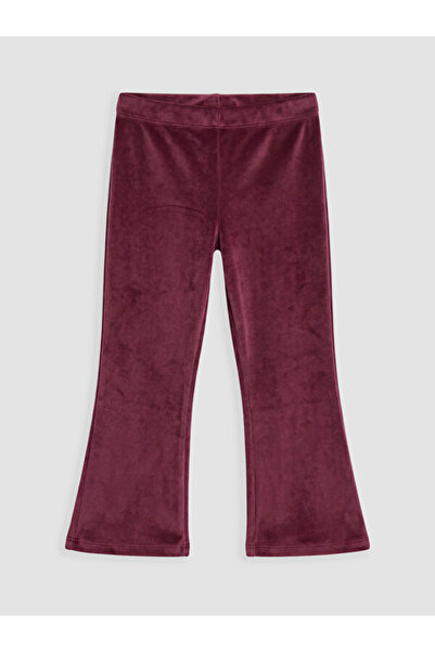 LC Waikiki Rmz Gi̇yi̇m Farkiyla Girls' Spanish Flared Velvet Leggings Pants