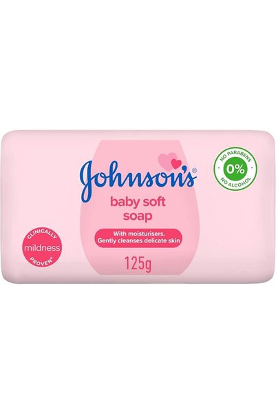 Johnson's Baby صابون ناعم 125 جرام - قالب تنظيف لطيف للبشرة الحساسة، تركيبة خ...