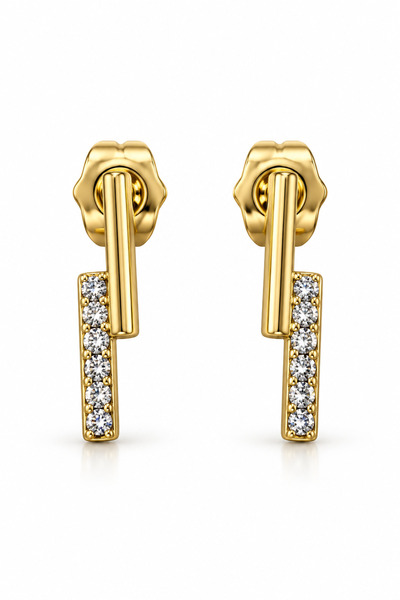 Stelle Jewelry Xuping Stone Geometric Earrings 1.5 cm – Gold Color Minimal Chic Women's Earrings