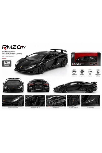 ESM OYUNCAK VE AKSESUAR RMZ CİTY LAMBORGHİNİ AVENTADOR SV COUPE SİYAH 1:36