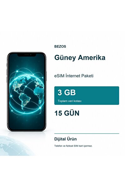 Bezos Güney Amerika eSIM İnternet Paketi 3 GB 15 Gün