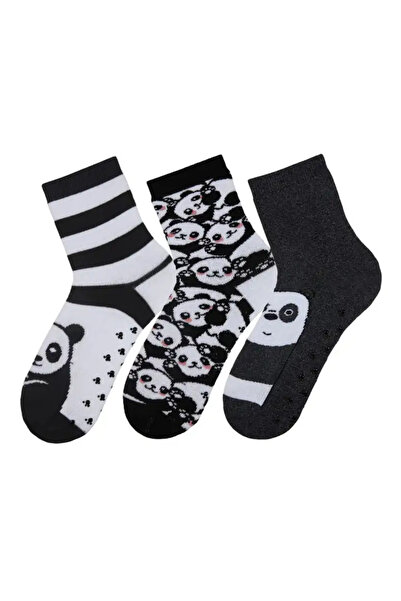MEM SOCKS Комплект от 3 броя неплъзгащи се памучни (дебели) безшевни детски ч...
