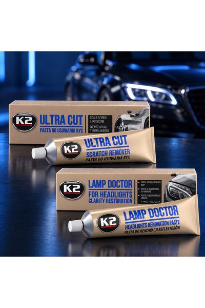 K2 Ultra Cut 100 γρ. + Lamp Doctor 60 γρ. σετ, γυαλιστικό για αμάξωμα και προ...