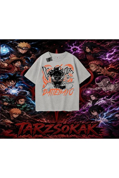 Tarzsokak Naruto Uzumaki Premium Anime Oversize Unisex T-Shirt White