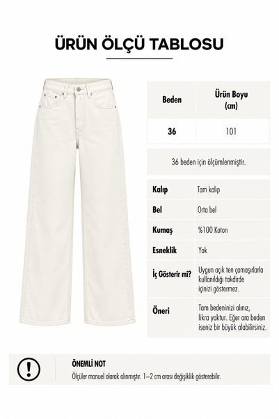 elifteke C Embroidered Jean Cream