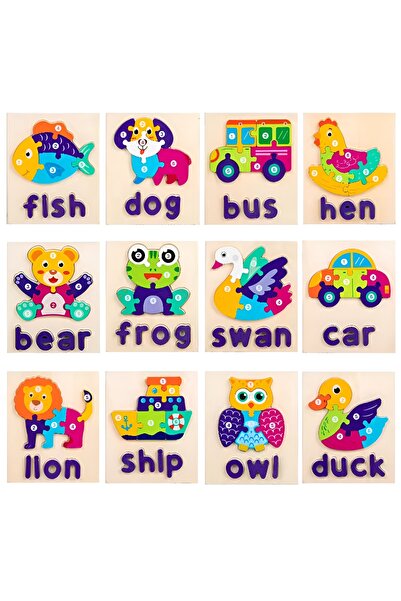 bebeLOGIC Puzzle 3D din lemn pentru copii, bebeLOGIC, model Masina, 18x15x1cm