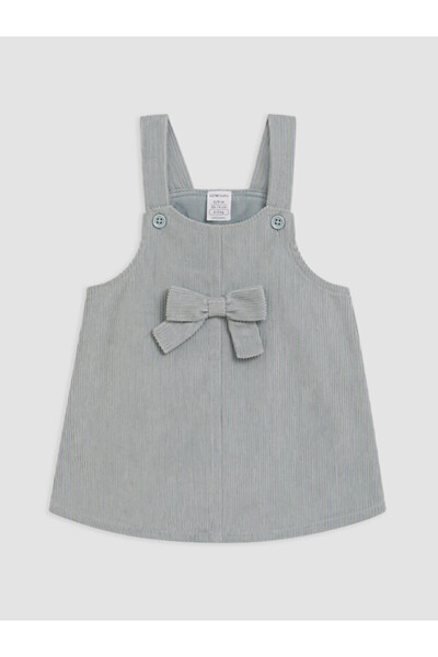 LC Waikiki Sparkling Choices by Shining Store Baby Girl Velvet Salopet Dress and T-Shirt with Bow