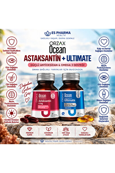 Ocean Astaksantin + Ultumate Omega 3 Günlük Destek Paketi