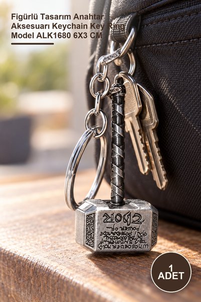 Yenilig 1 Piece Thor Hammer Keychain – Figurative Design Key Accessory Keycha...