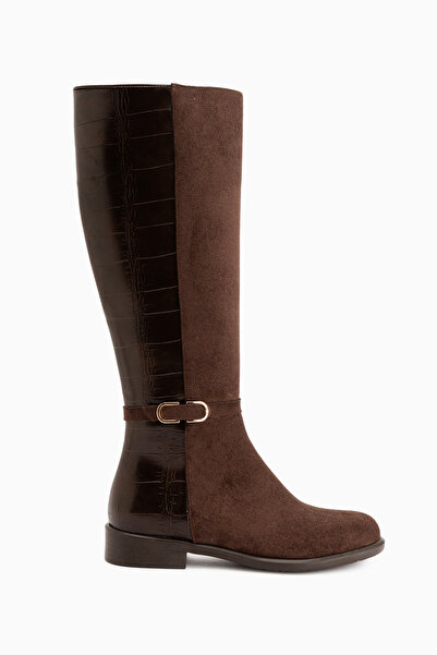 Limoya Essie Brown Suede Buckle Women's Boots