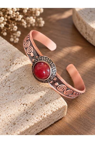Aida Jewelss Pure copper bracelet natural stone handmade copper bracelet, red...
