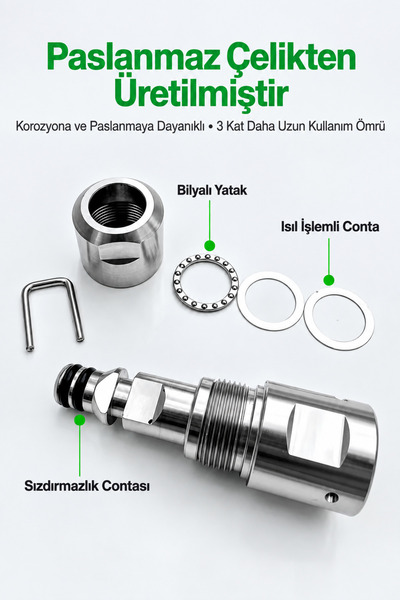 ROBEVE Bear Force LAVOR Tip Uyumlu 360° Döner Hortum Bağlantı Aparatı – Paslanmaz Çelik Swivel Adaptör, Bilyalı Yataklı Basınçlı Yıkama Hortum Konnektörü