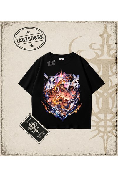 Tarzsokak One Piece Anime Characters Oversize Unisex T-Shirt White